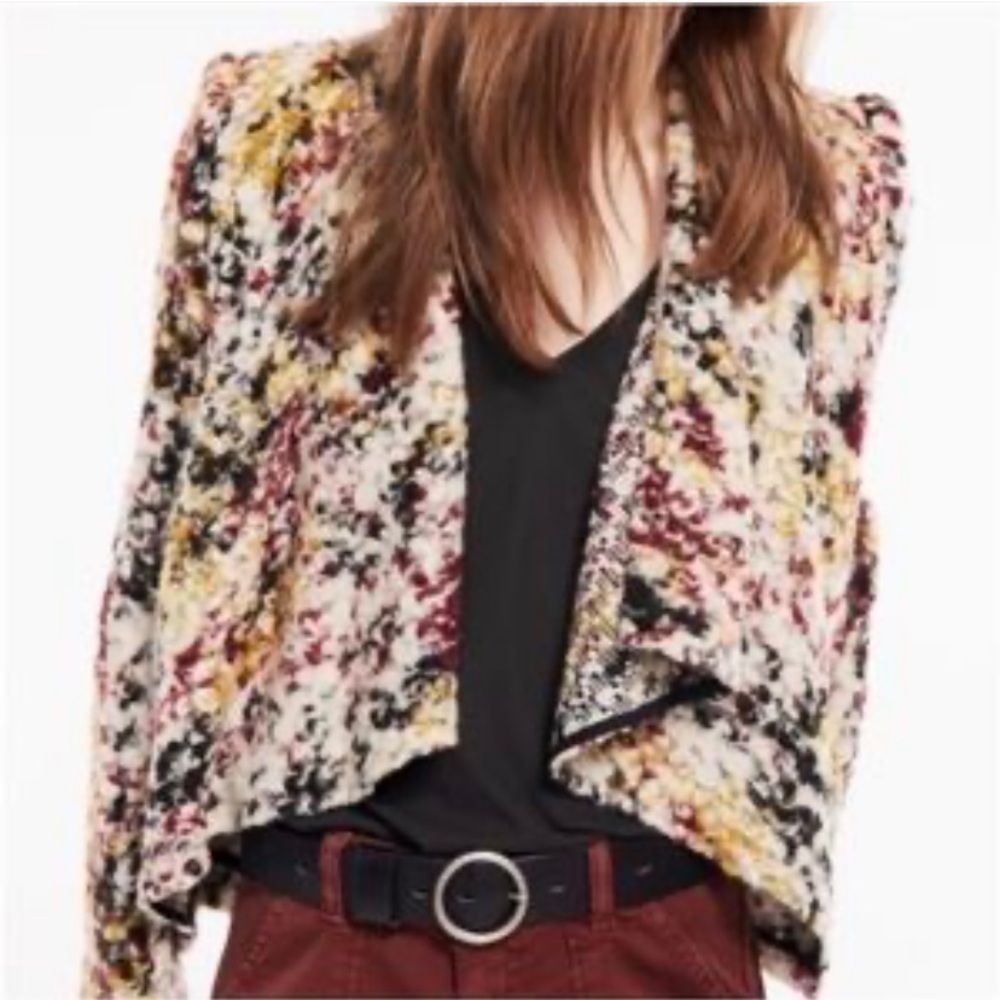 Ba&sh Women’s Multi Colored Chucky Open Front Cardigan Sweater Jacket Sz 6 US